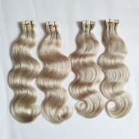 Virgin human hair body wave tape in extensions