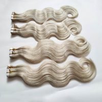 Virgin human hair body wave tape in extensions