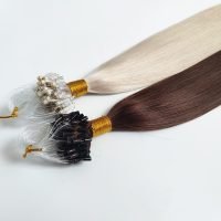 Virgin human hair micro loop hair extensions